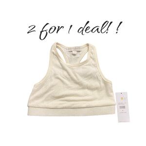 Spiritual Ganster sports bra, cream, ribbed, 2 for 1, small, NWT $50